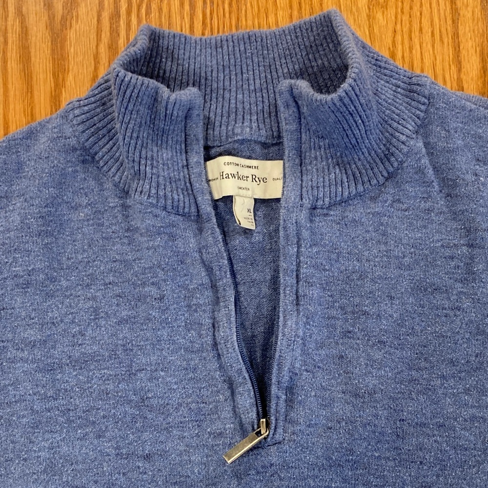 Hawker Rye Men's Blue Zip-Up Sweater